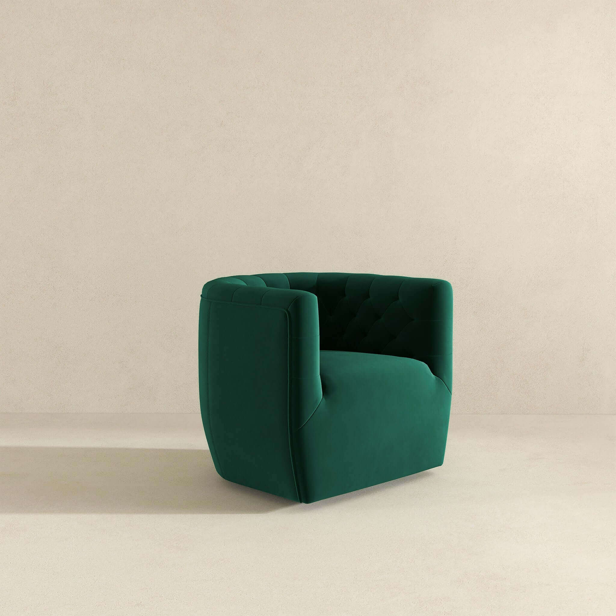 Delaney Mid-Century Modern Green Velvet Swivel Accent Chair