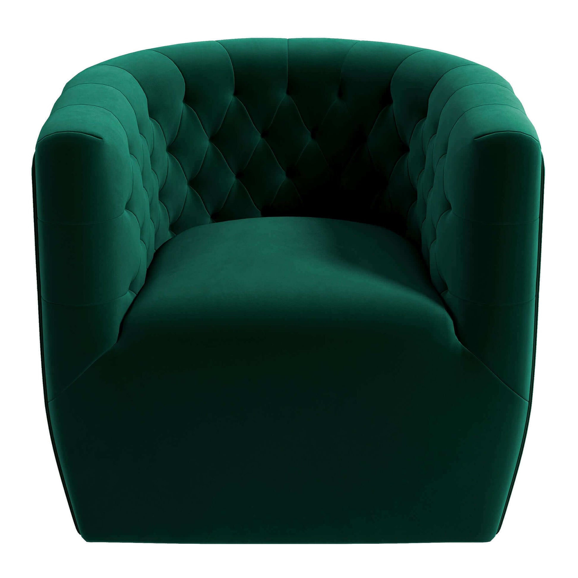Delaney Mid-Century Modern Green Velvet Swivel Accent Chair