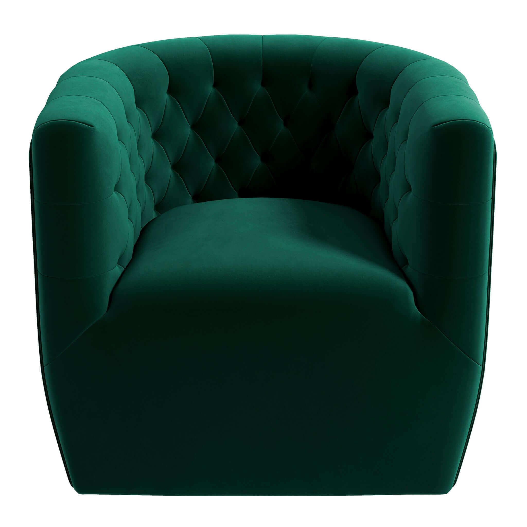Delaney Mid-Century Modern Green Velvet Swivel Accent Chair