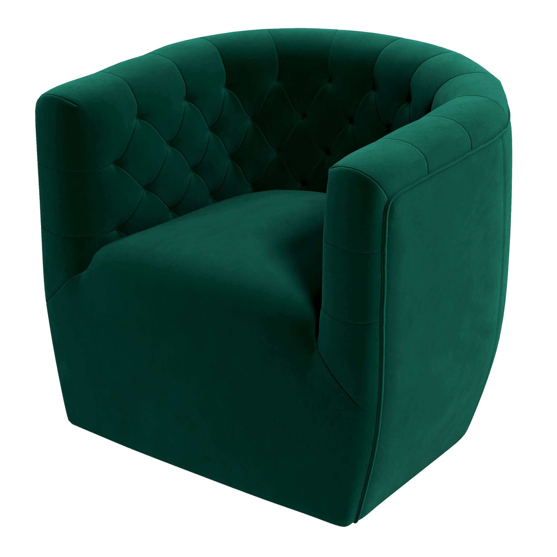 Delaney Mid-Century Modern Green Velvet Swivel Accent Chair