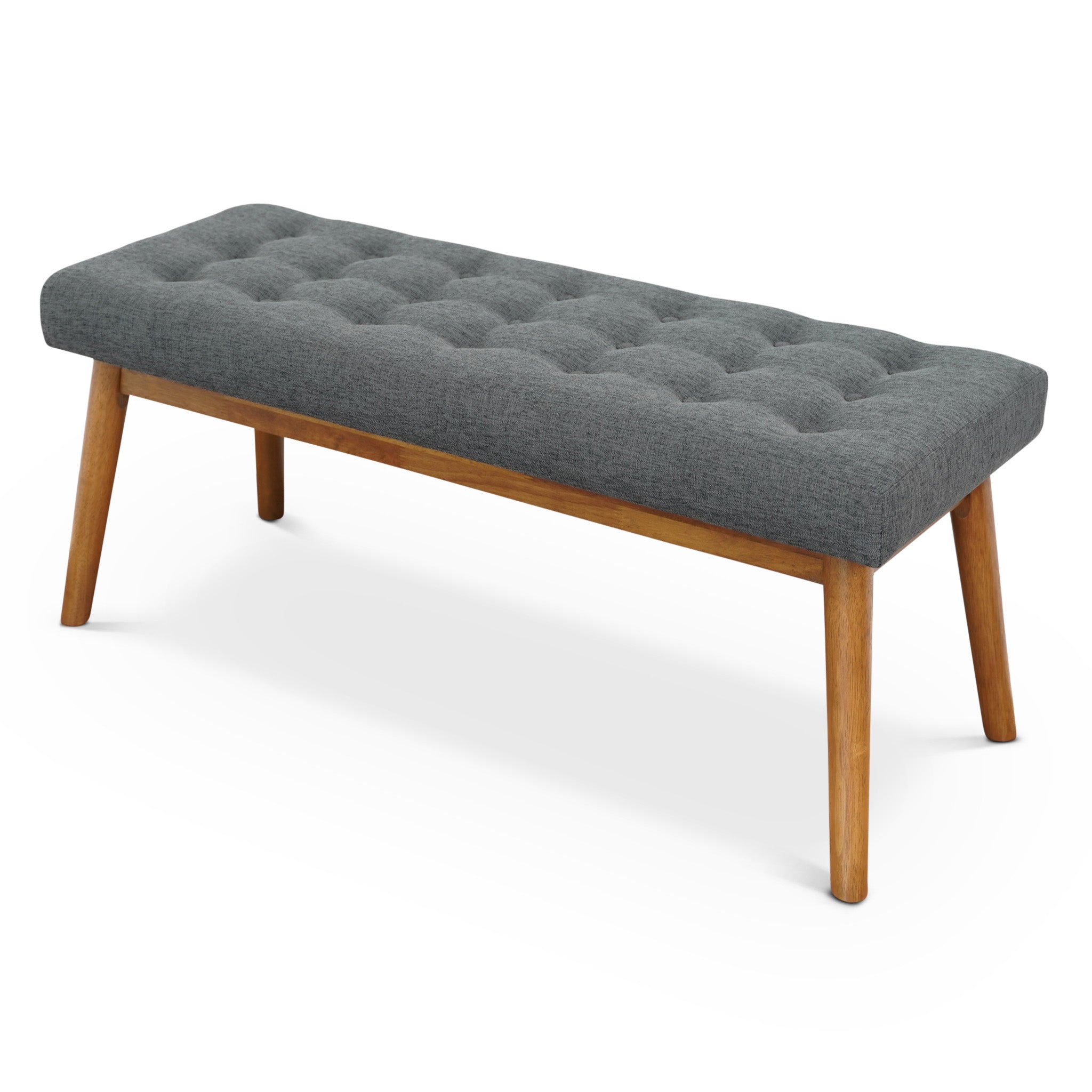 Delilah Mid-Century Modern Button-Tufted Upholstered Bench