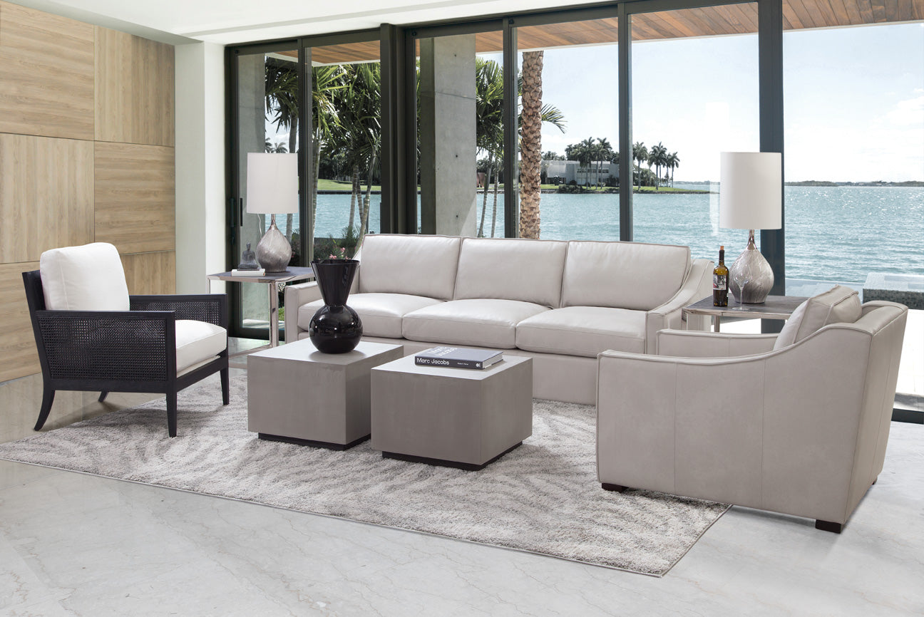 Bakersfield Chair in Bergamo Vanilla in Black (Performance Fabric)