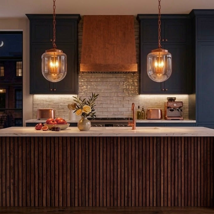 Delphi Pendant Lamp - Coarse Gold and Clear Glass