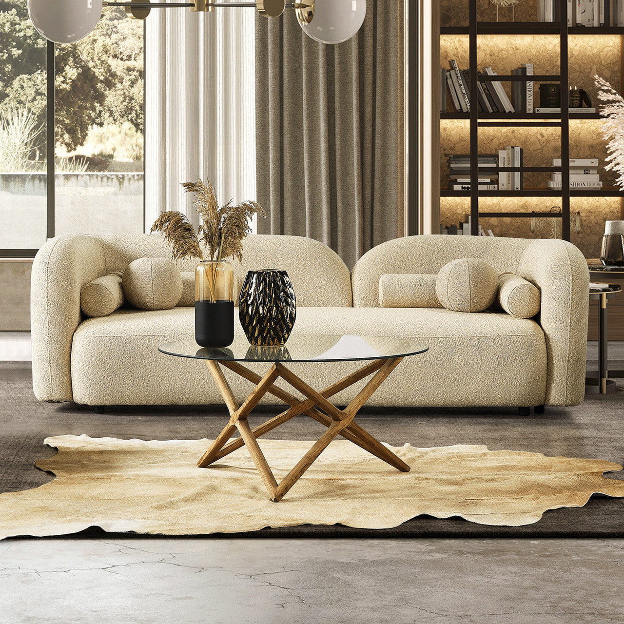 Donna Japandi Style Boucle Sofa - Ivory| Zin Home – zinhome