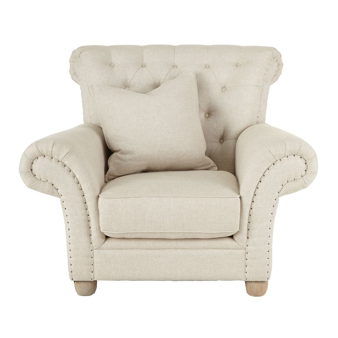 Dorothy Ivory Tufted-Back Chair