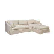Dunne Slipcovered Sectional RAF Chaise/LAF Loveseat in Focus Rice Ash