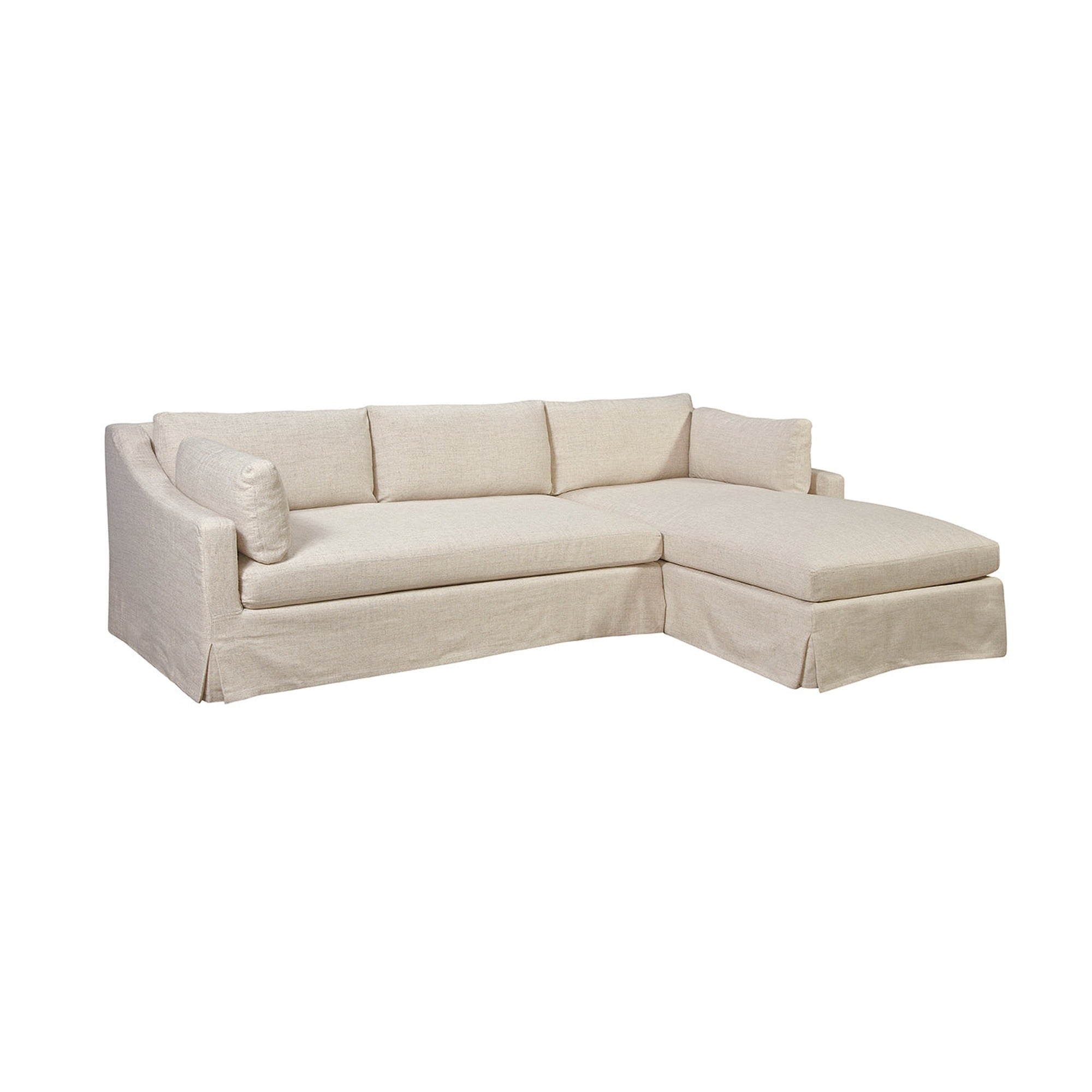 Dunne Slipcovered Sectional RAF Chaise/LAF Loveseat in Focus Rice Ash