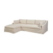 Dunne Slipcovered Sectional RAF Loveseat / LAF Chaise in Focus Rice Ash
