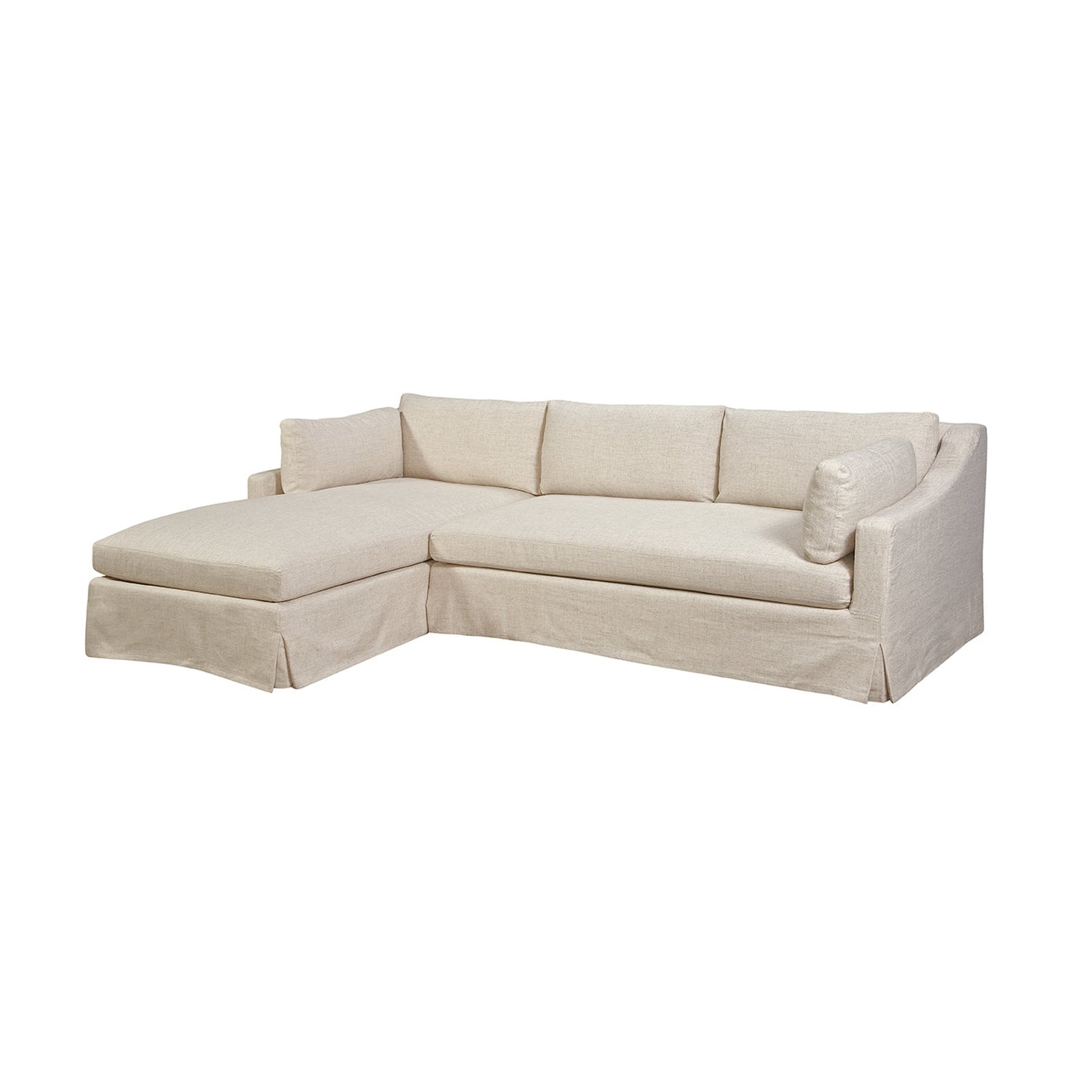 Dunne Slipcovered Sectional RAF Loveseat / LAF Chaise in Focus Rice Ash