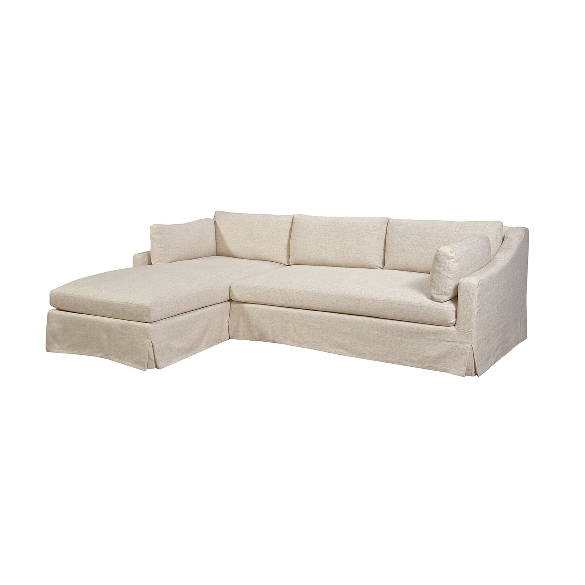 Dunne Slipcovered Sectional RAF Loveseat / LAF Chaise in Focus Rice Ash