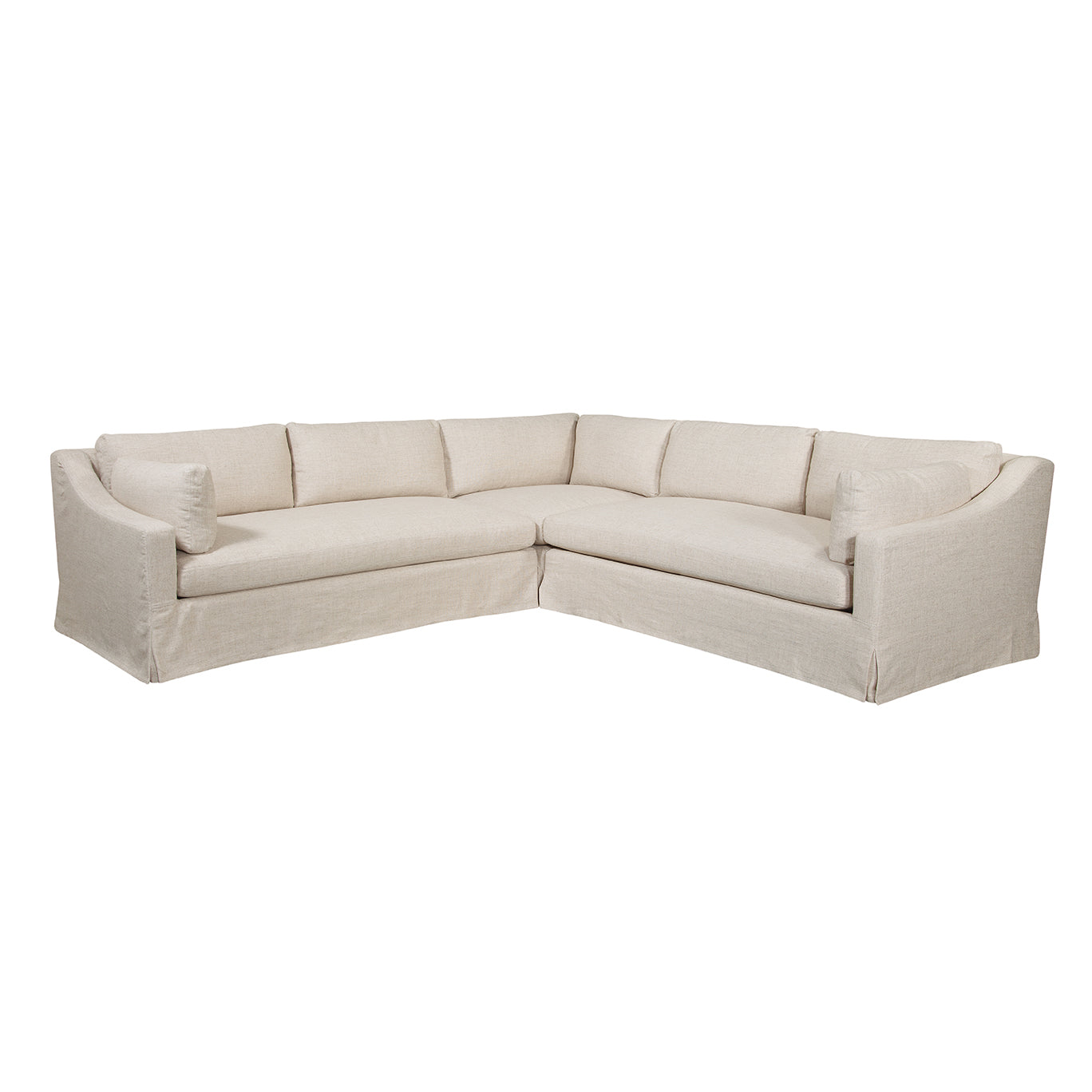 Dunne Slipcovered Sectional in Focus Rice Ash (Performance Fabric)