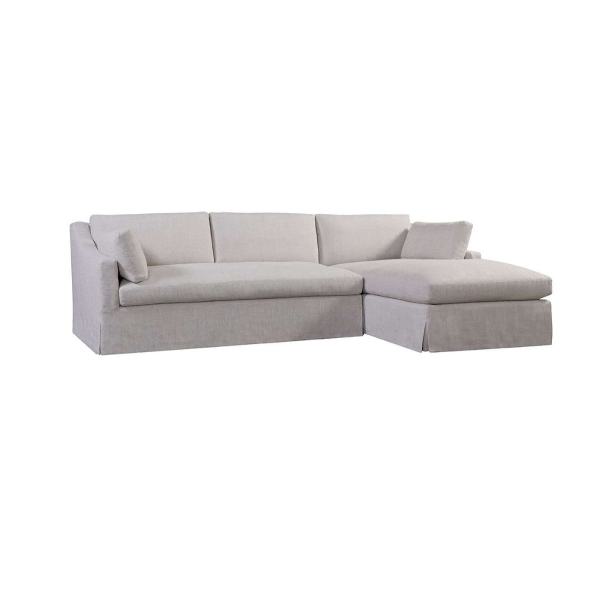 Dunne Slipcovered Sectional LAF Loveseat / RAF Chaise in Floris Linen (Performance Fabric)