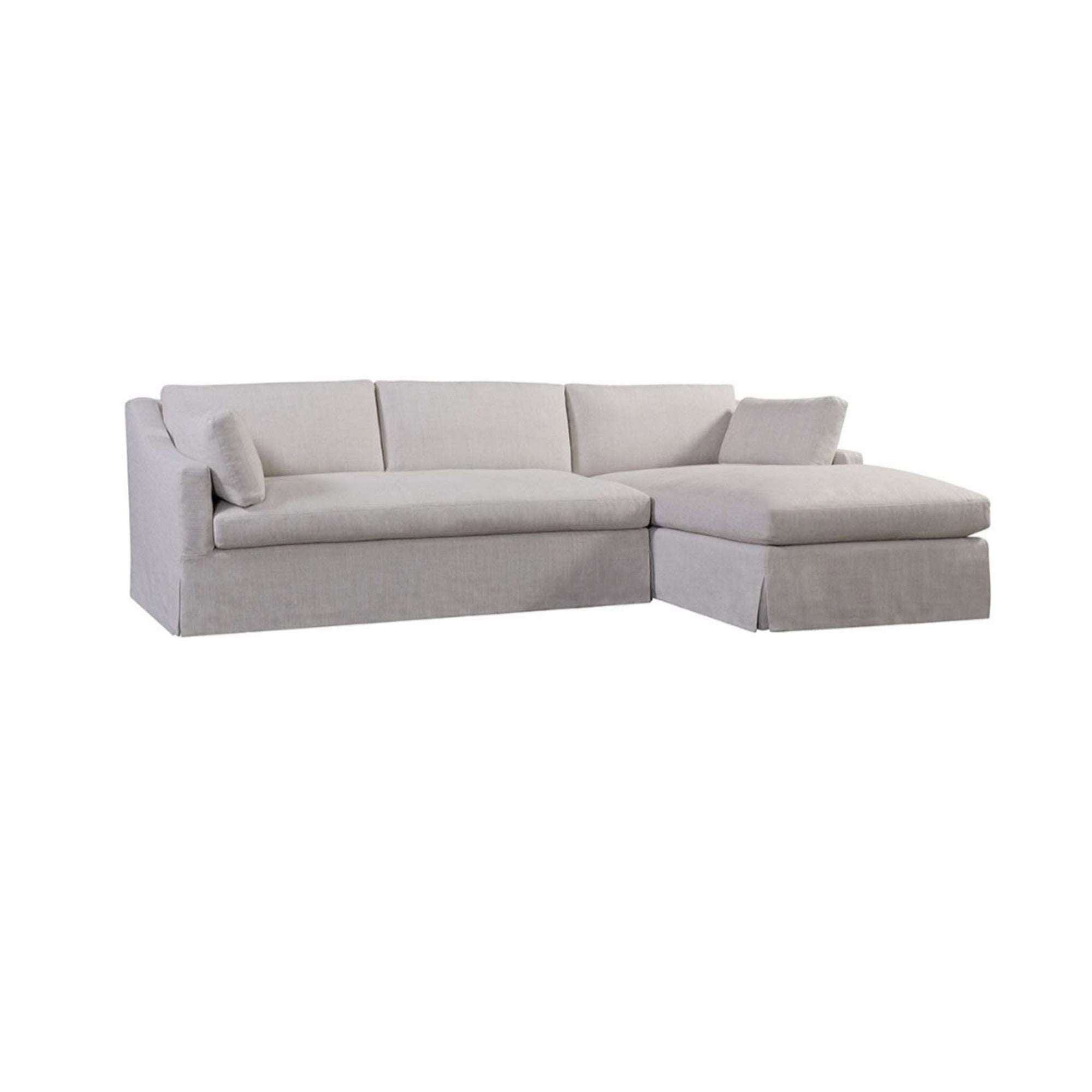 Dunne Slipcovered Sectional LAF Loveseat / RAF Chaise in Floris Linen (Performance Fabric)
