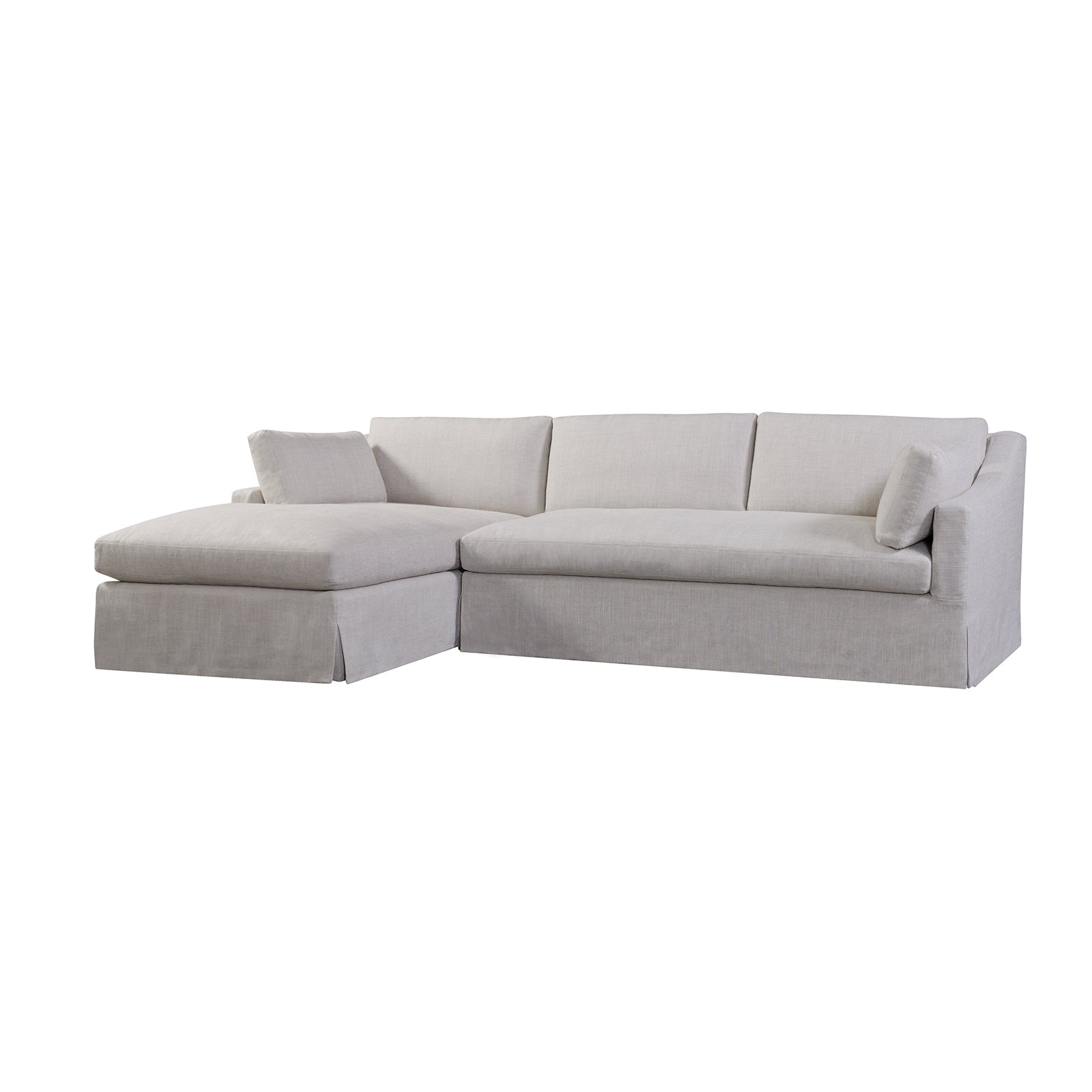 Dunne Slipcovered Sectional LAF Chaise / RAF Loveseat in Floris Linen (Performance Fabric)