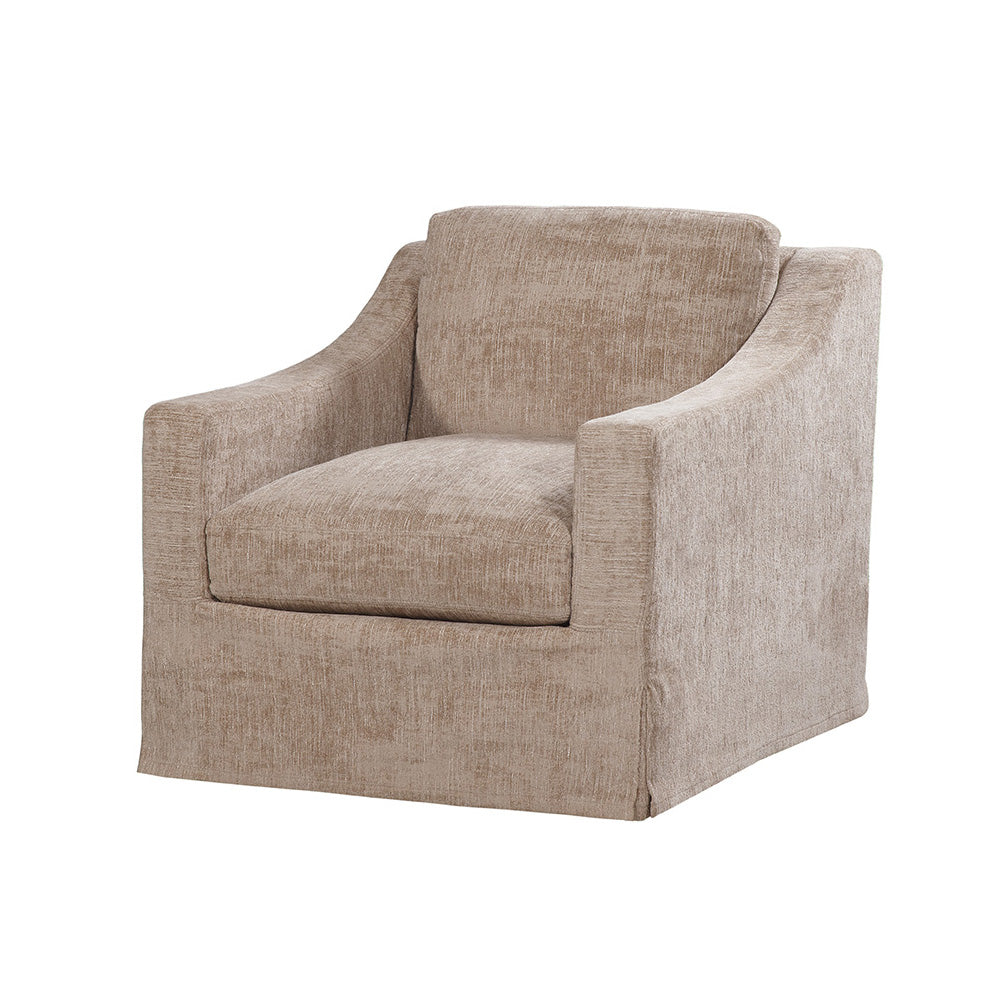 Dunne Slipcovered Swivel Chair in Churchill Driftwood