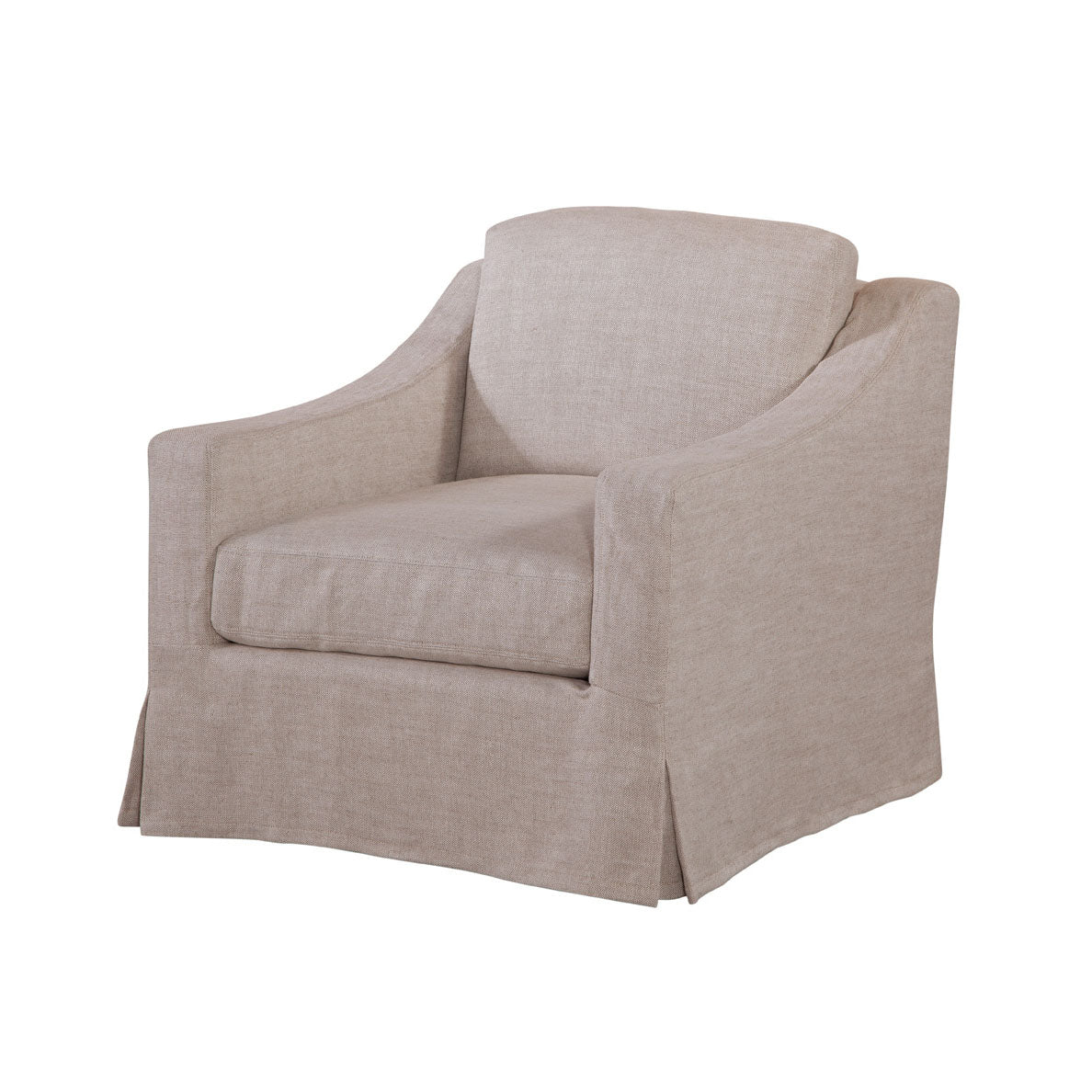 Dunne Slipcovered Swivel Chair in Floris Linen (Performance Fabric)