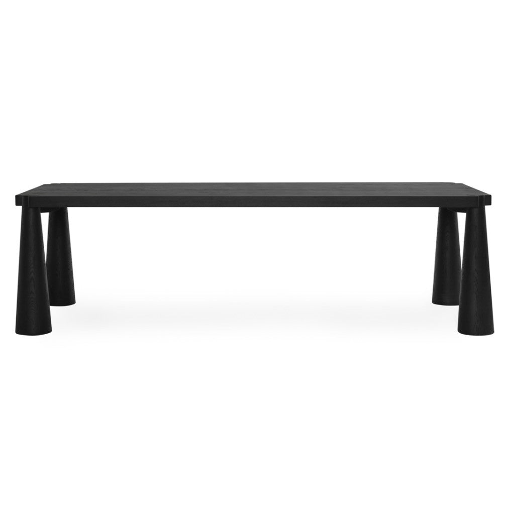 Austin Oak Wood Dining Table 102" in Ink Black