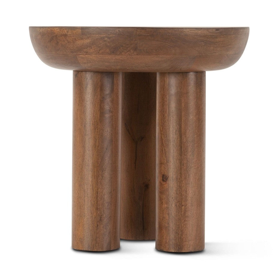 Lucerne Round Side Table Acorn Brown 20"