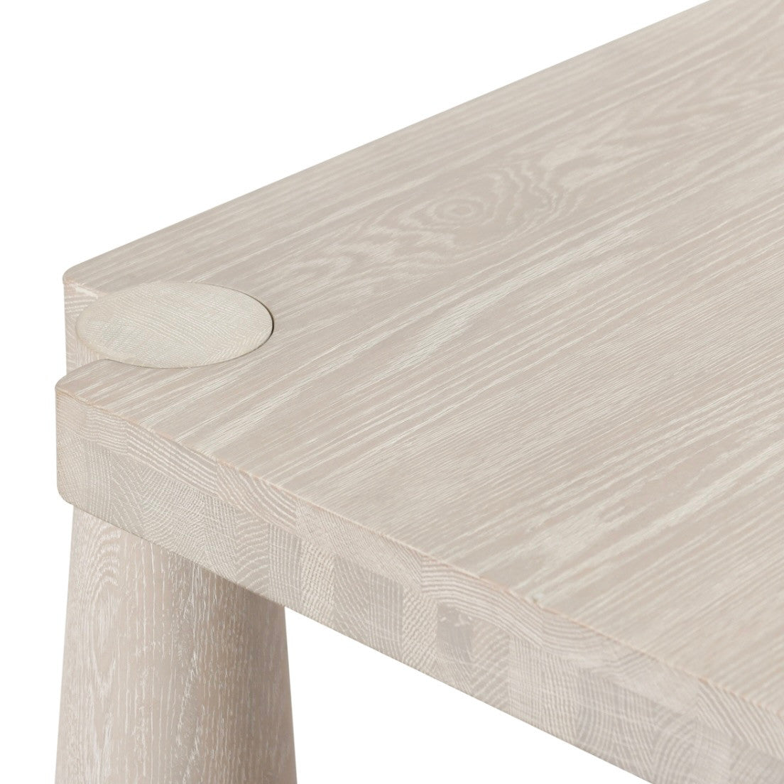 Austin Oak Wood Dining Table 102" in Milk White