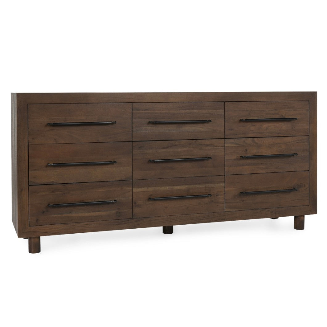 Jackson Acacia Wood 9-Drawer Dresser 78"