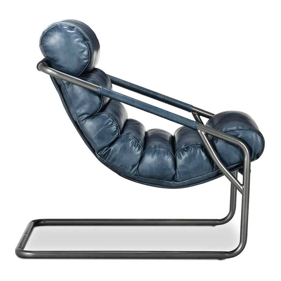 Jackson Retro Blue Leather Accent Chair