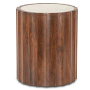 Willow White Marble Round Side Table 18"