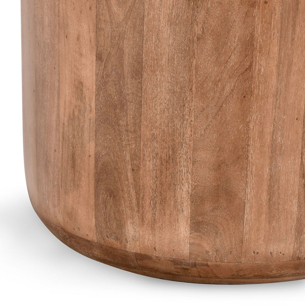 Josie Round Wood and Marble 22" End Table