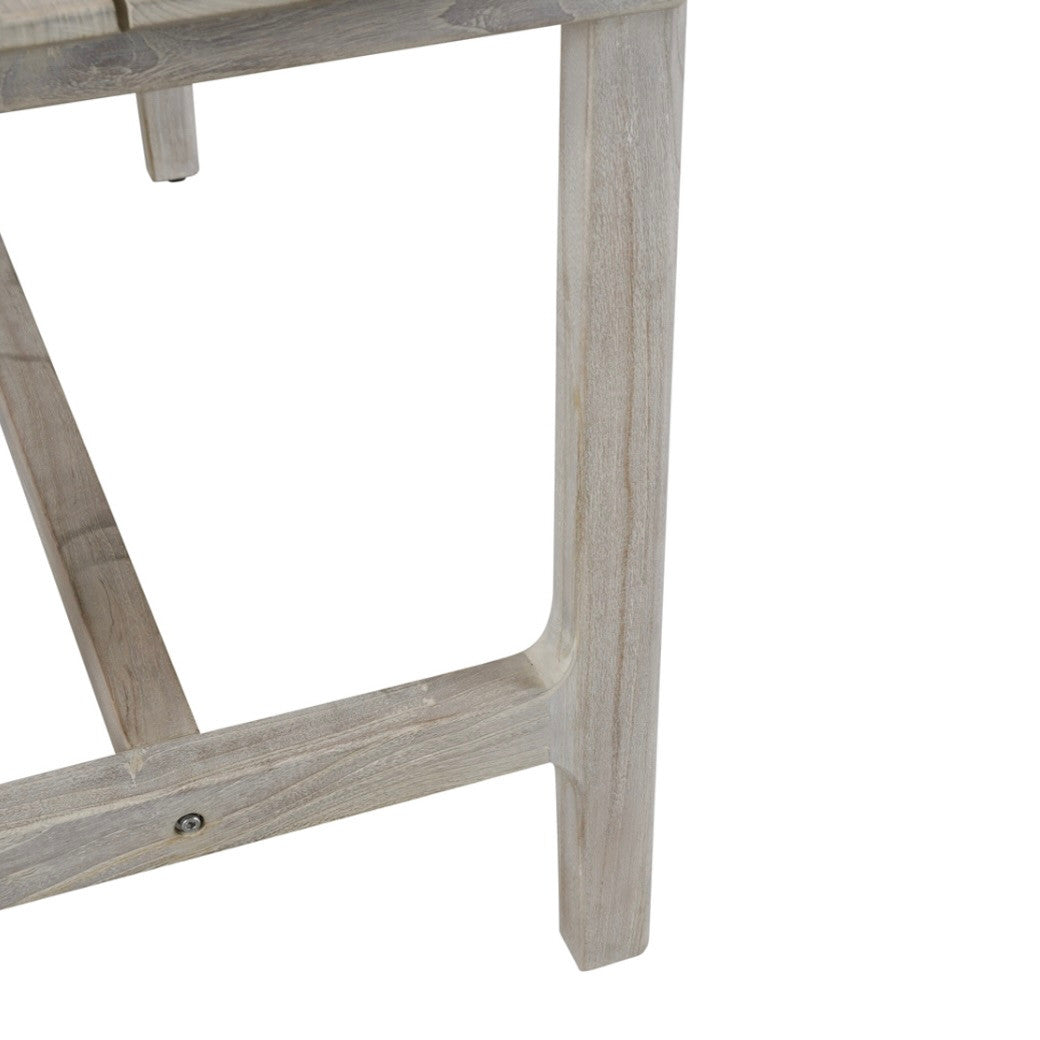 Dawn Teak Wood Outdoor Counter Table in Gray 67"