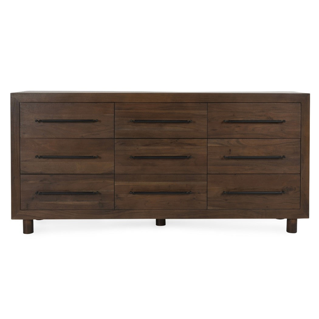 Jackson Acacia Wood 9-Drawer Dresser 78"