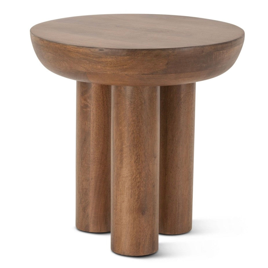 Lucerne Round Side Table Acorn Brown 20"