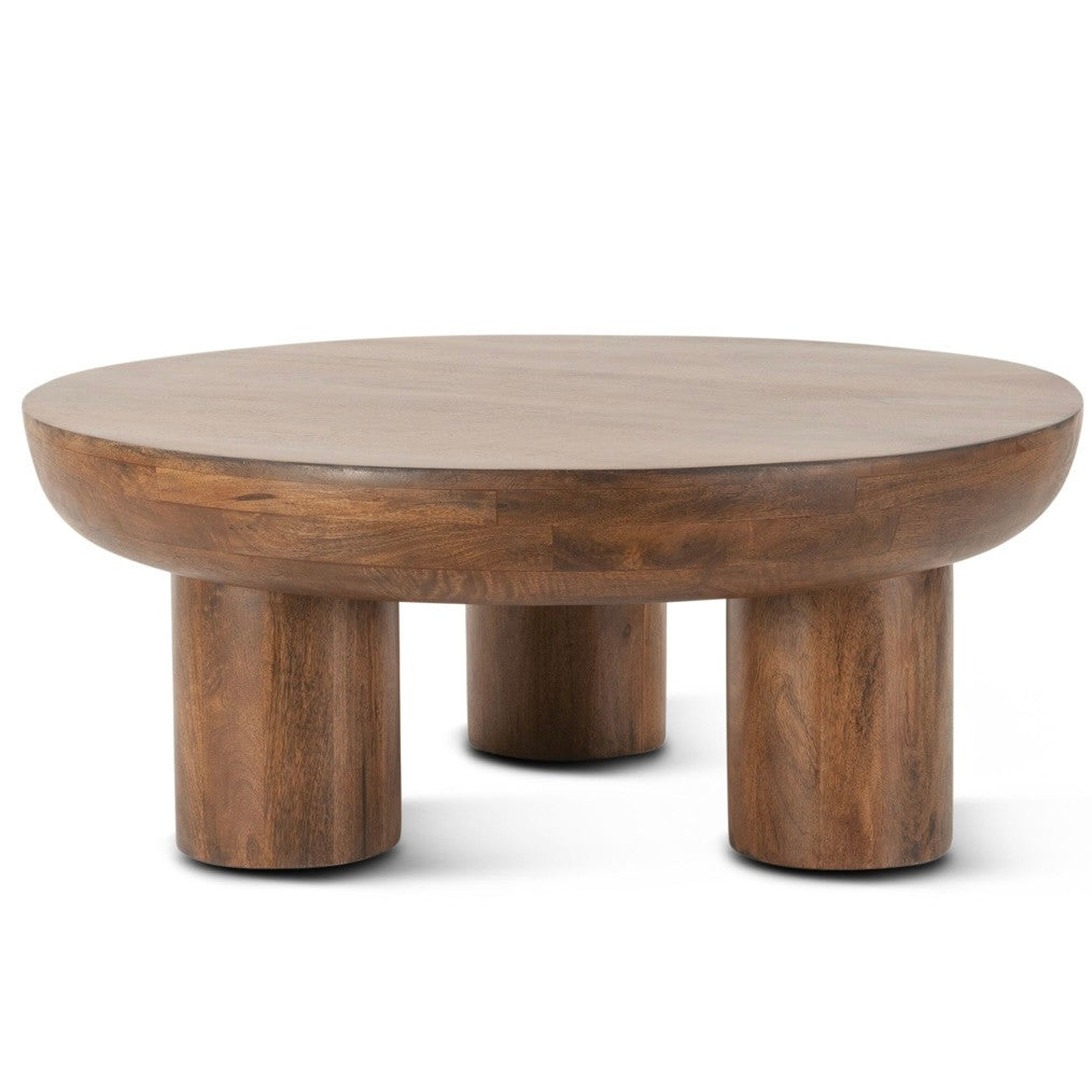 Lucerne Round Coffee Table Acorn Brown 39"