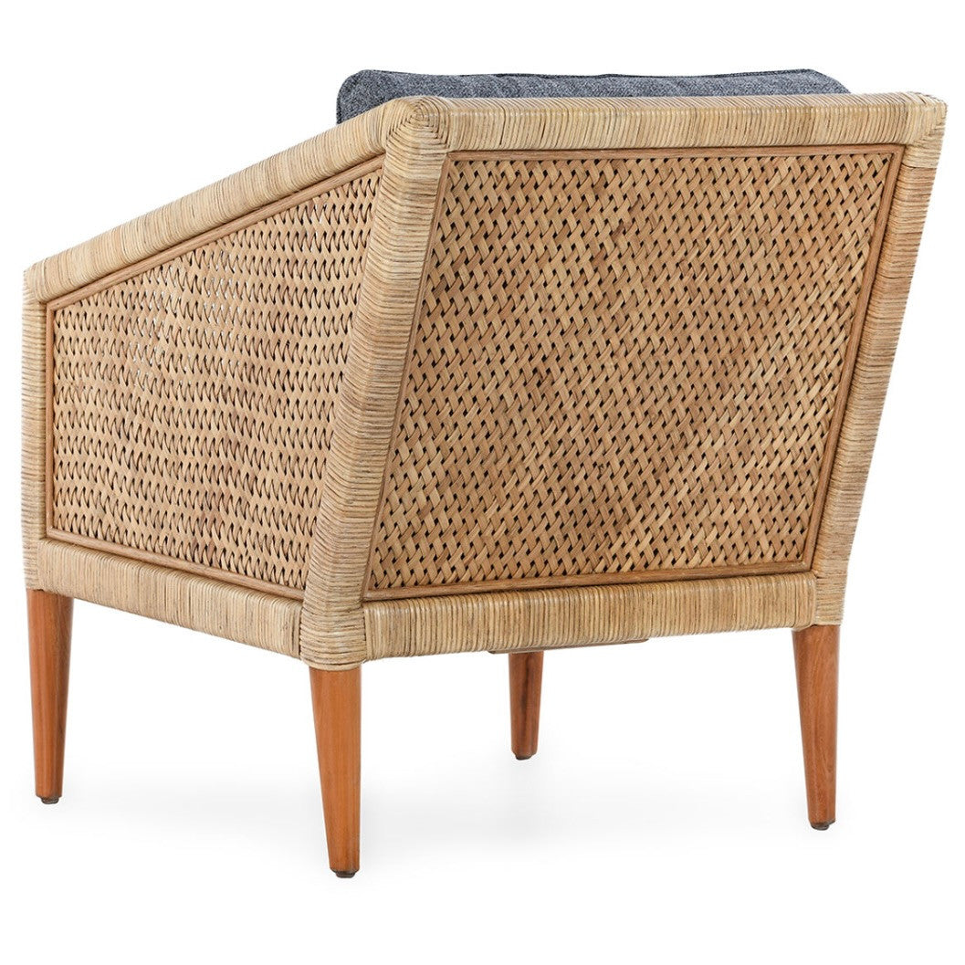 Kaitlin Rattan Accent Chair Natural/Blue