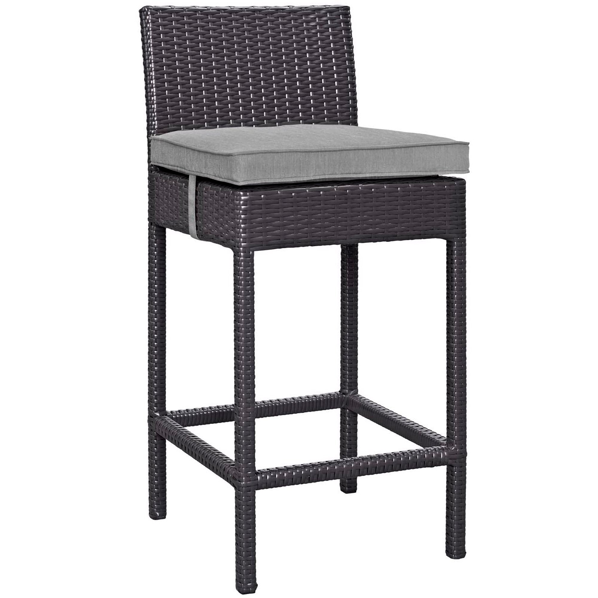 Convene Outdoor Fabric Bar Stool - Espresso White