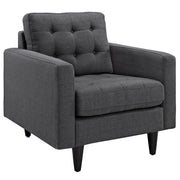 Empress Upholstered Fabric Armchair - Gray