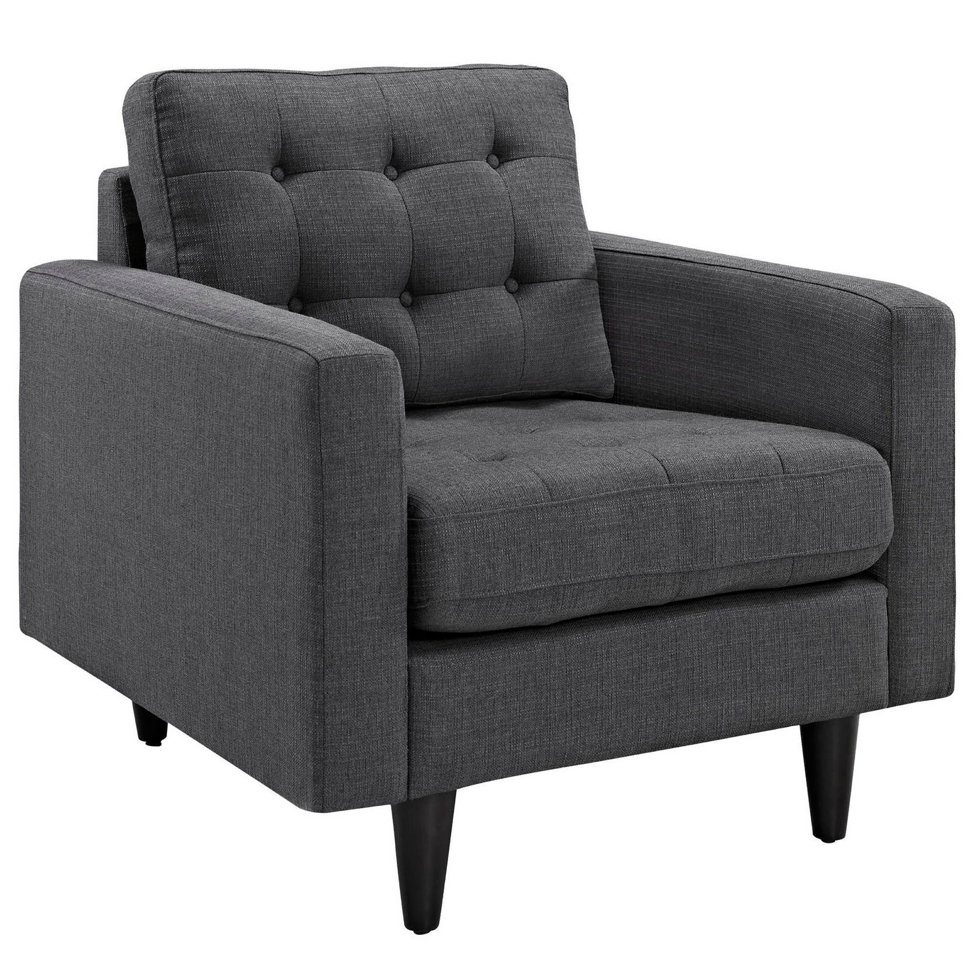 Empress Upholstered Fabric Armchair - Gray