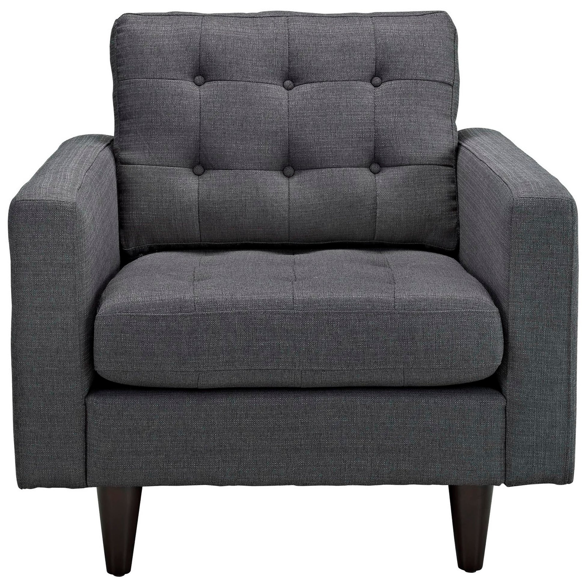 Empress Upholstered Fabric Armchair - Granite