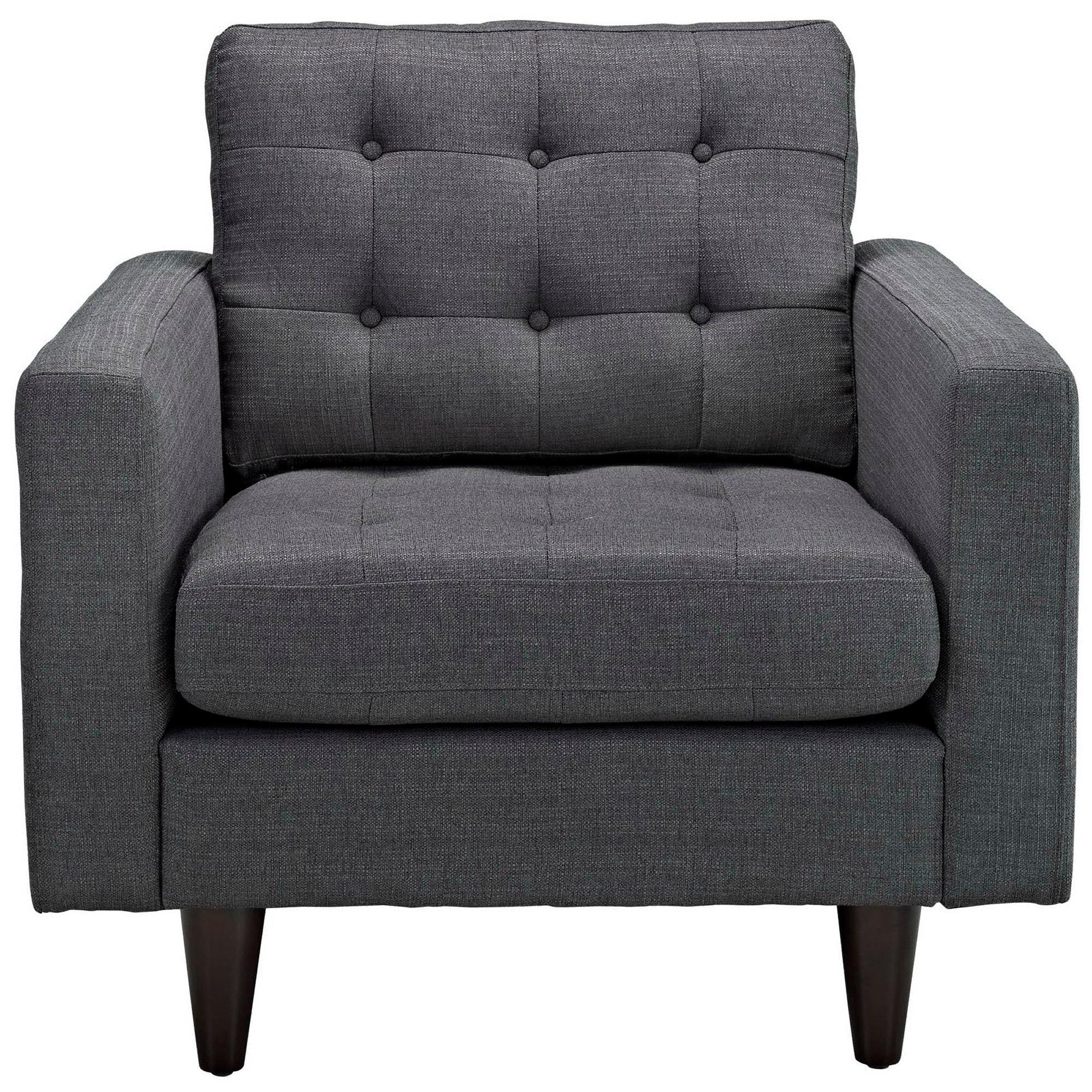 Empress Upholstered Fabric Armchair - Granite