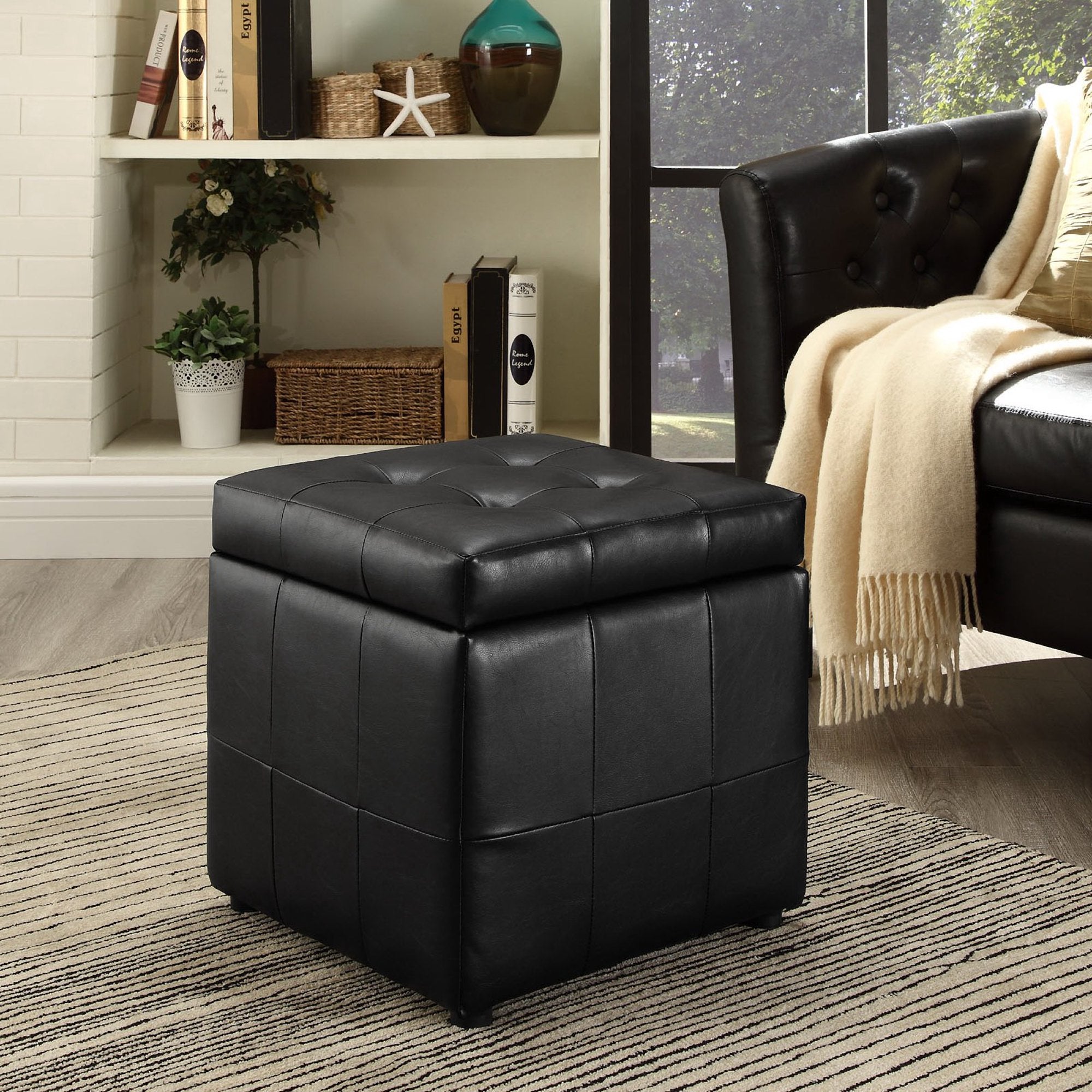 Volt Storage Upholstered Vinyl Ottoman
