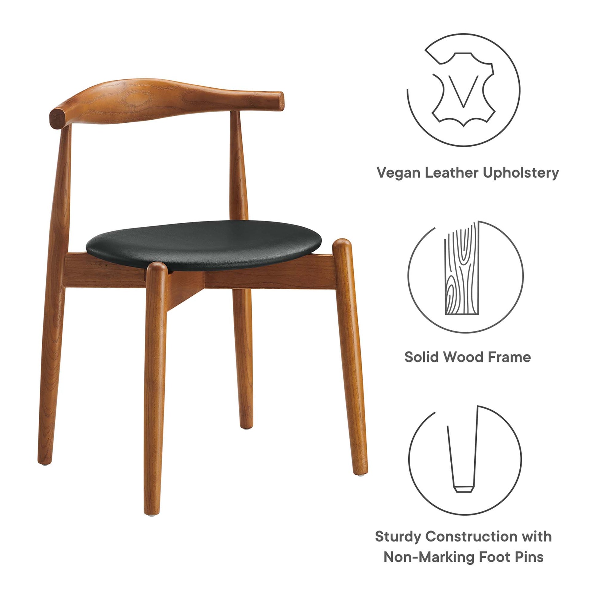 Stalwart Dining Side Chair - Dark Walnut White