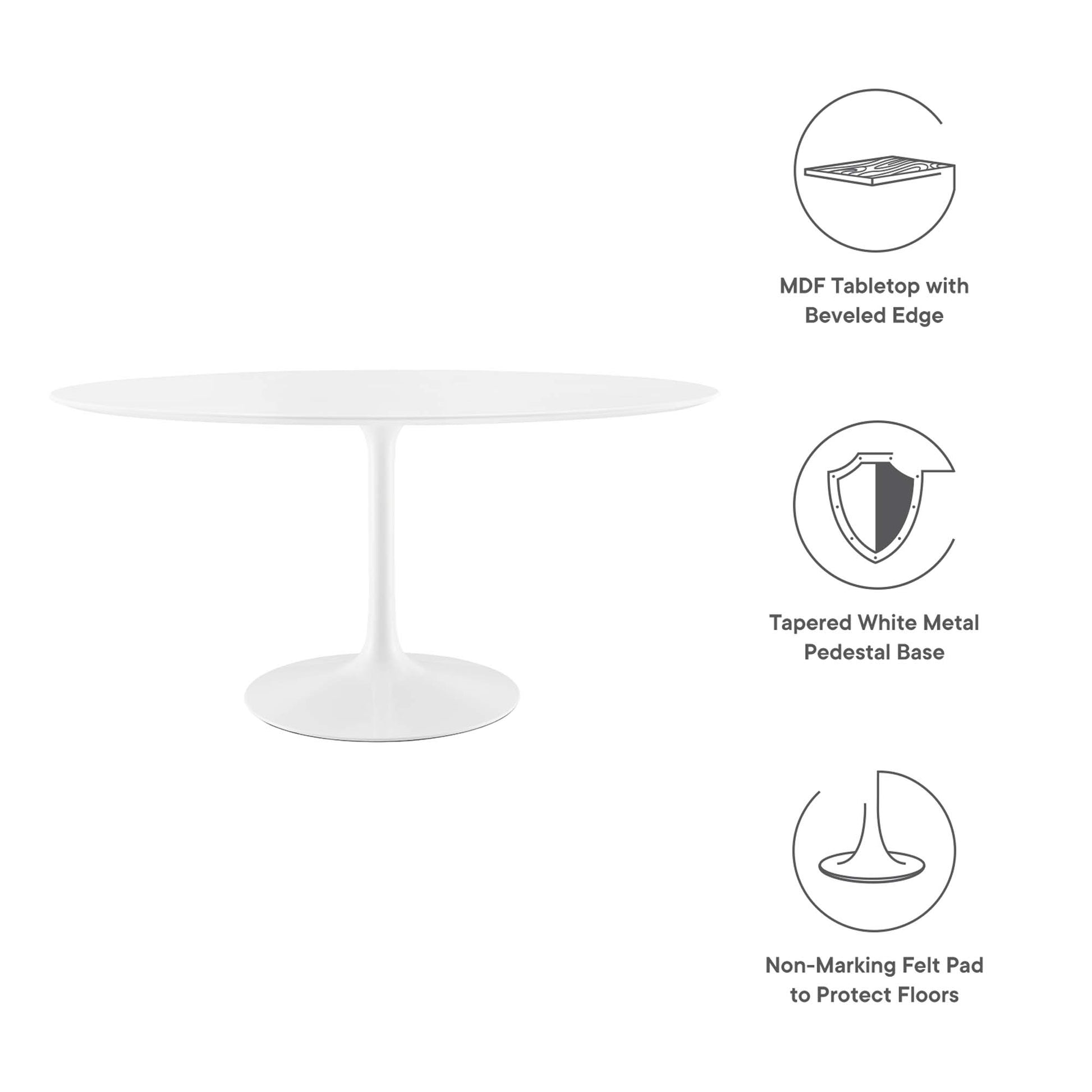 Lippa 60" Oval Wood Dining Table