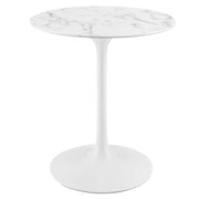 Lippa 28" Round Faux Marble Dining Table - White