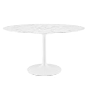 Lippa 54" Oval Faux Marble Dining Table - White