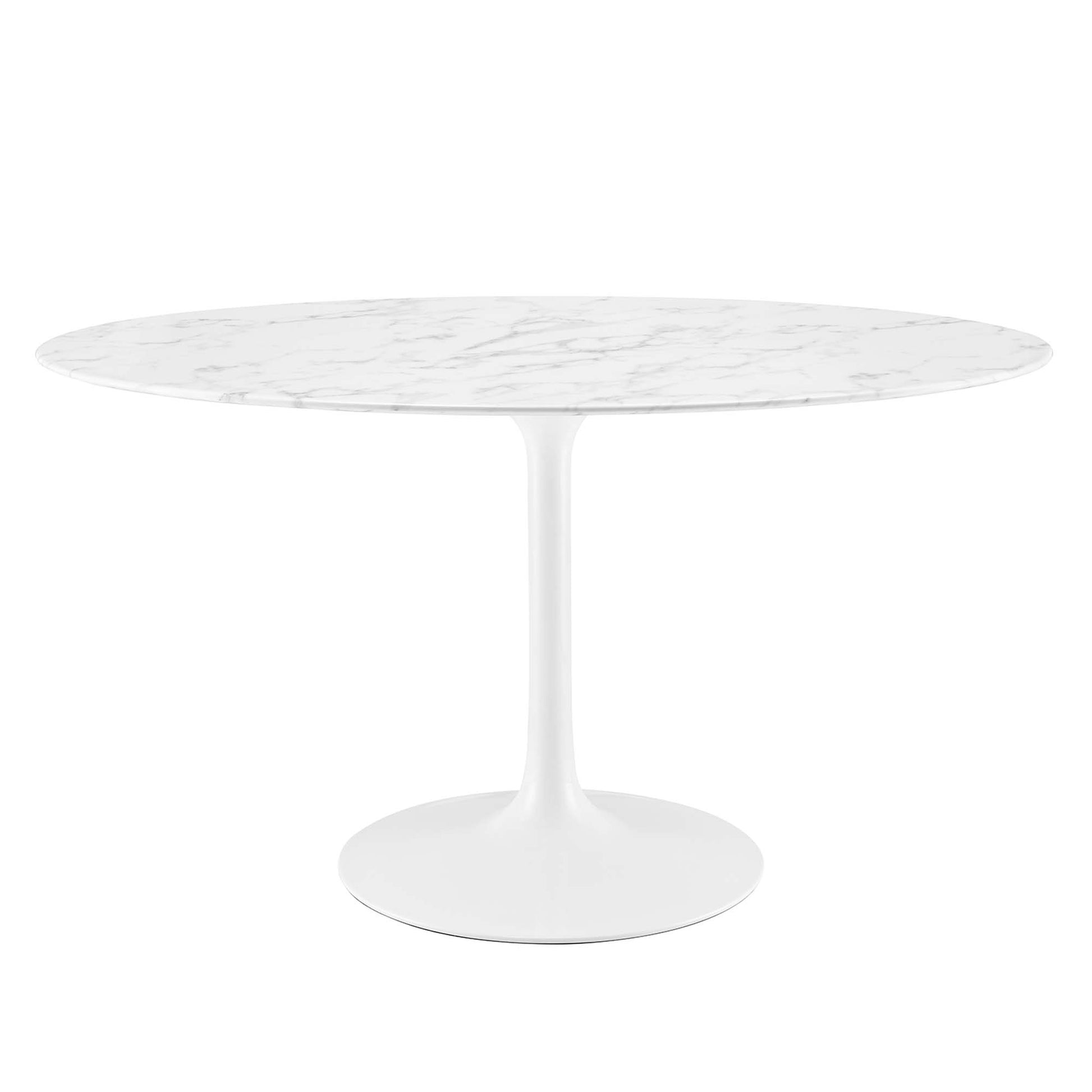 Lippa 54" Oval Faux Marble Dining Table - White
