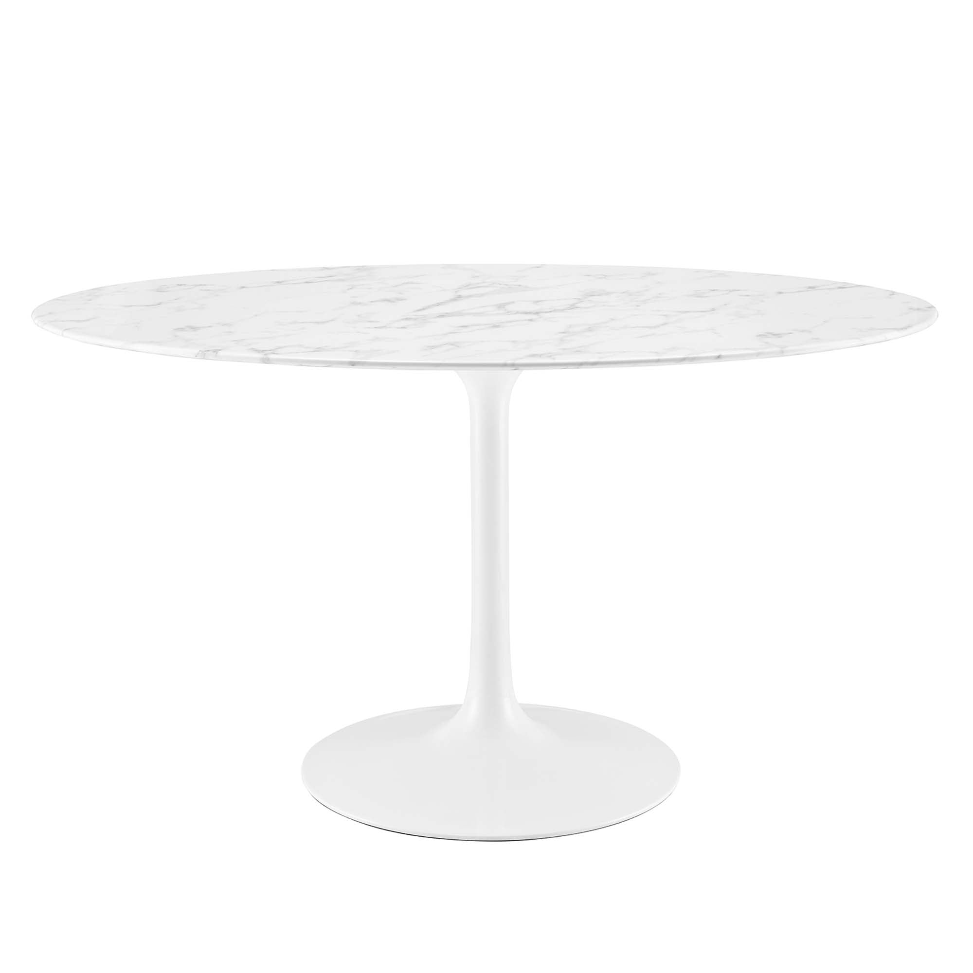 Lippa 54" Oval Faux Marble Dining Table - White