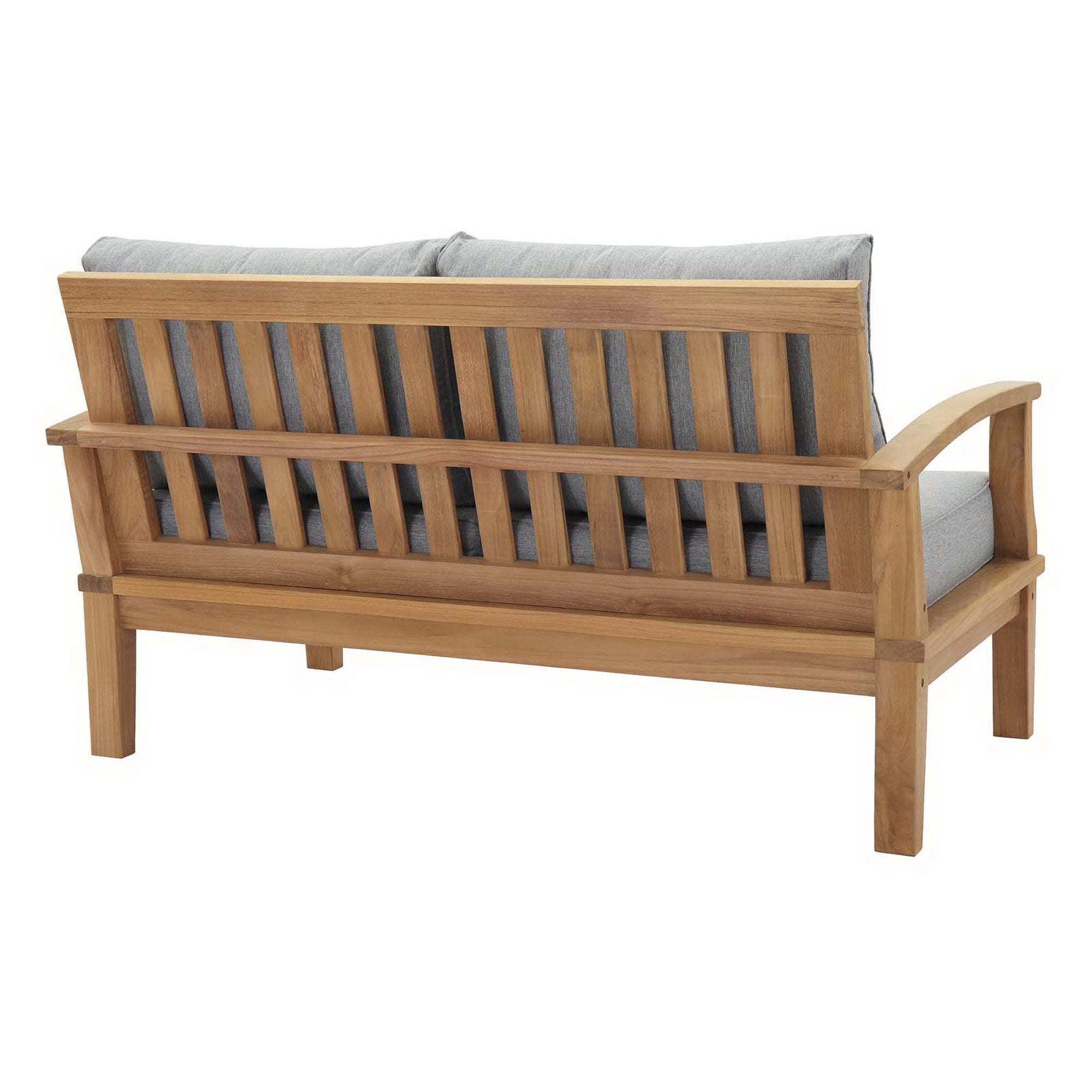 Marina Outdoor Patio Teak Loveseat - Natural Navy