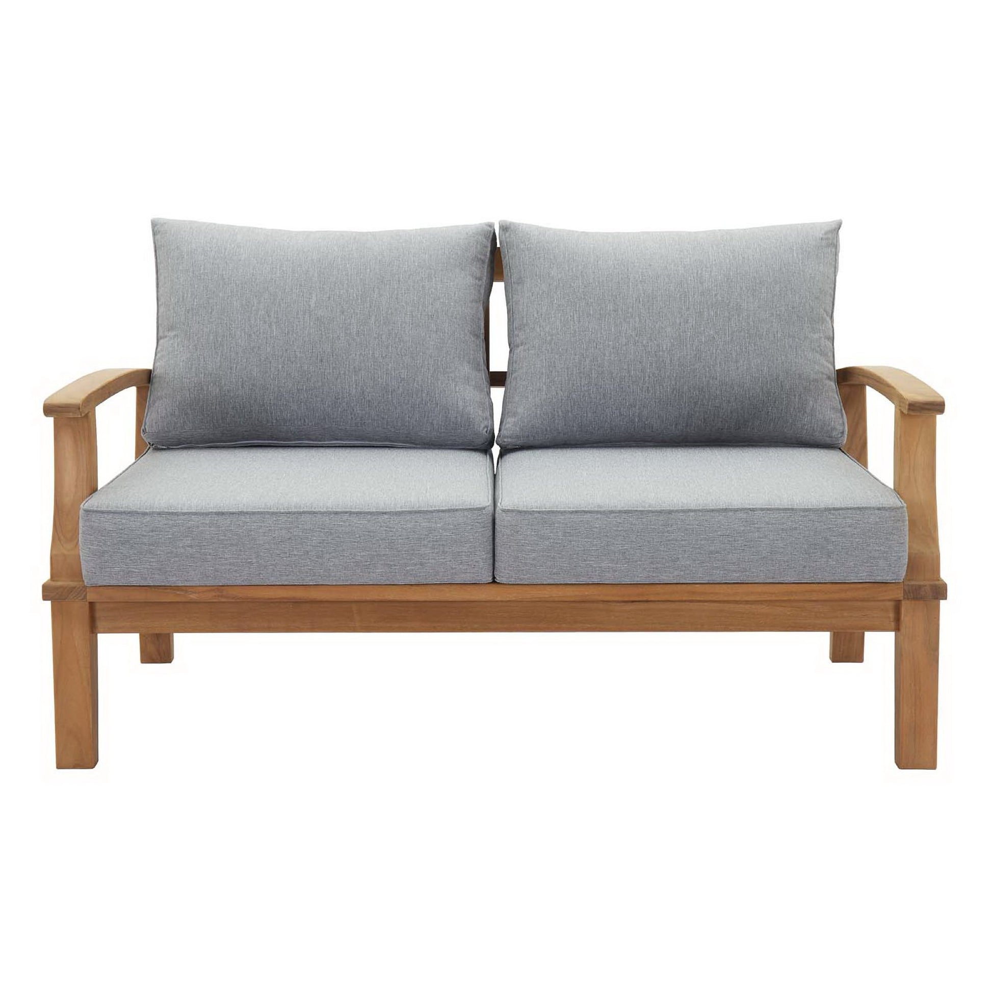 Marina Outdoor Patio Teak Loveseat - Natural White