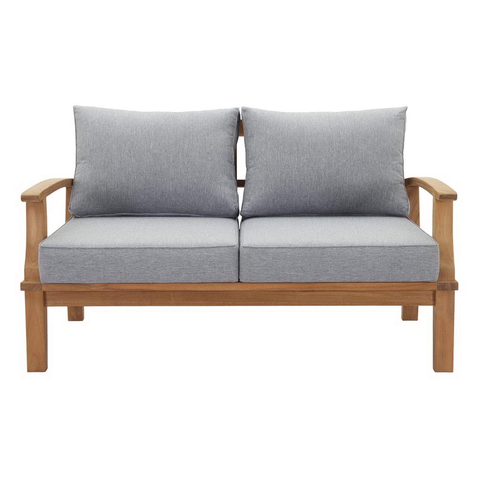 Marina Outdoor Patio Teak Loveseat - Natural White