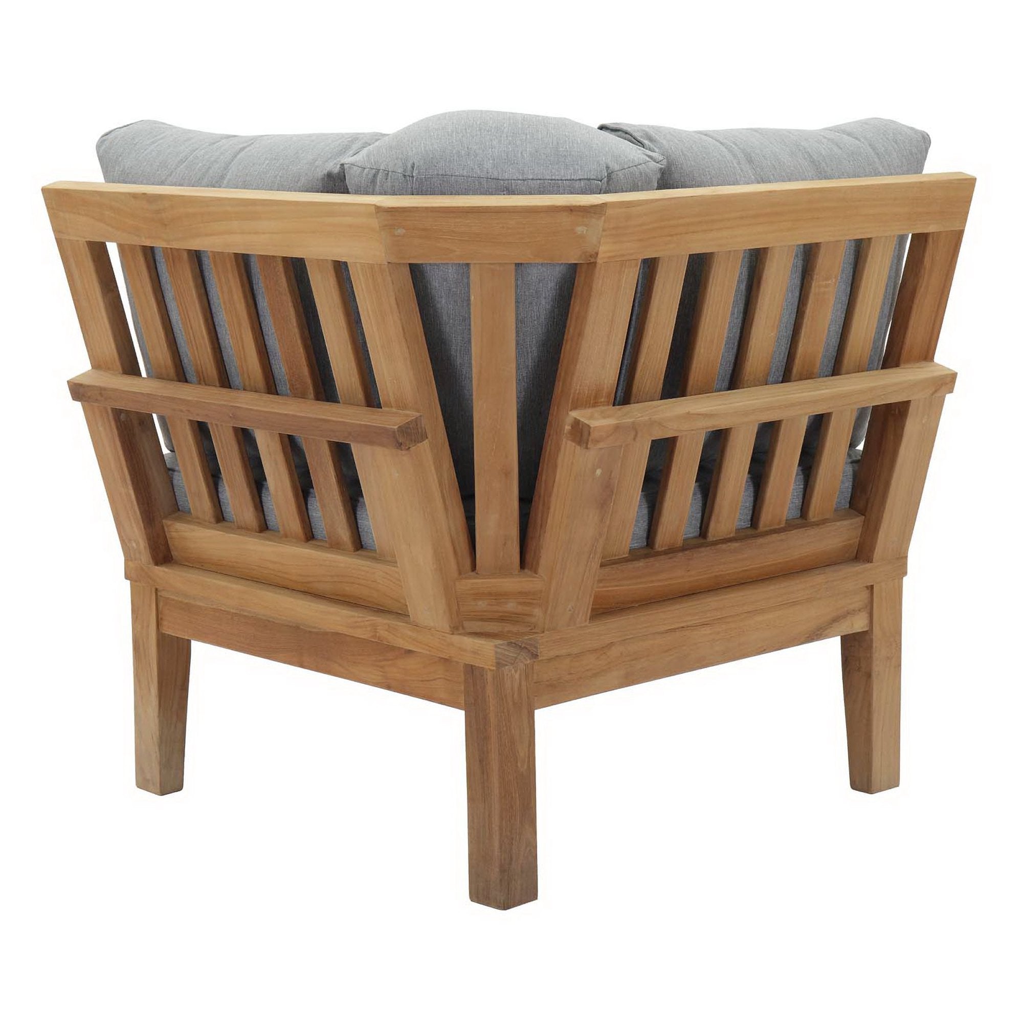 Marina Outdoor Patio Teak Corner Sofa - Natural White