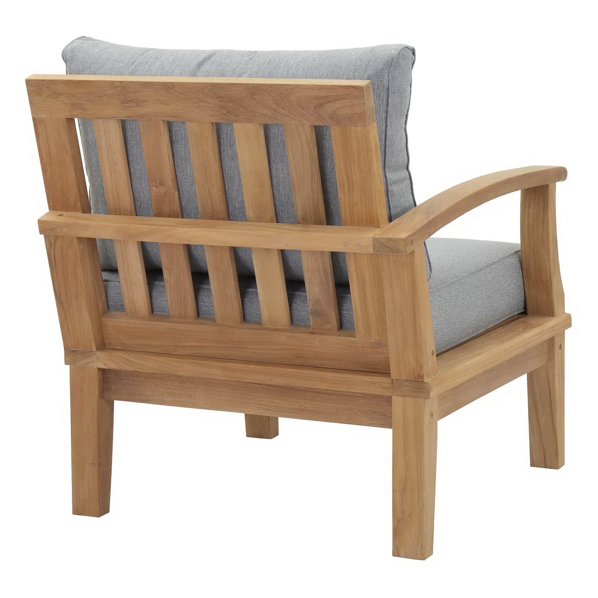 Marina Outdoor Patio Teak Left-Facing Sofa - Natural White