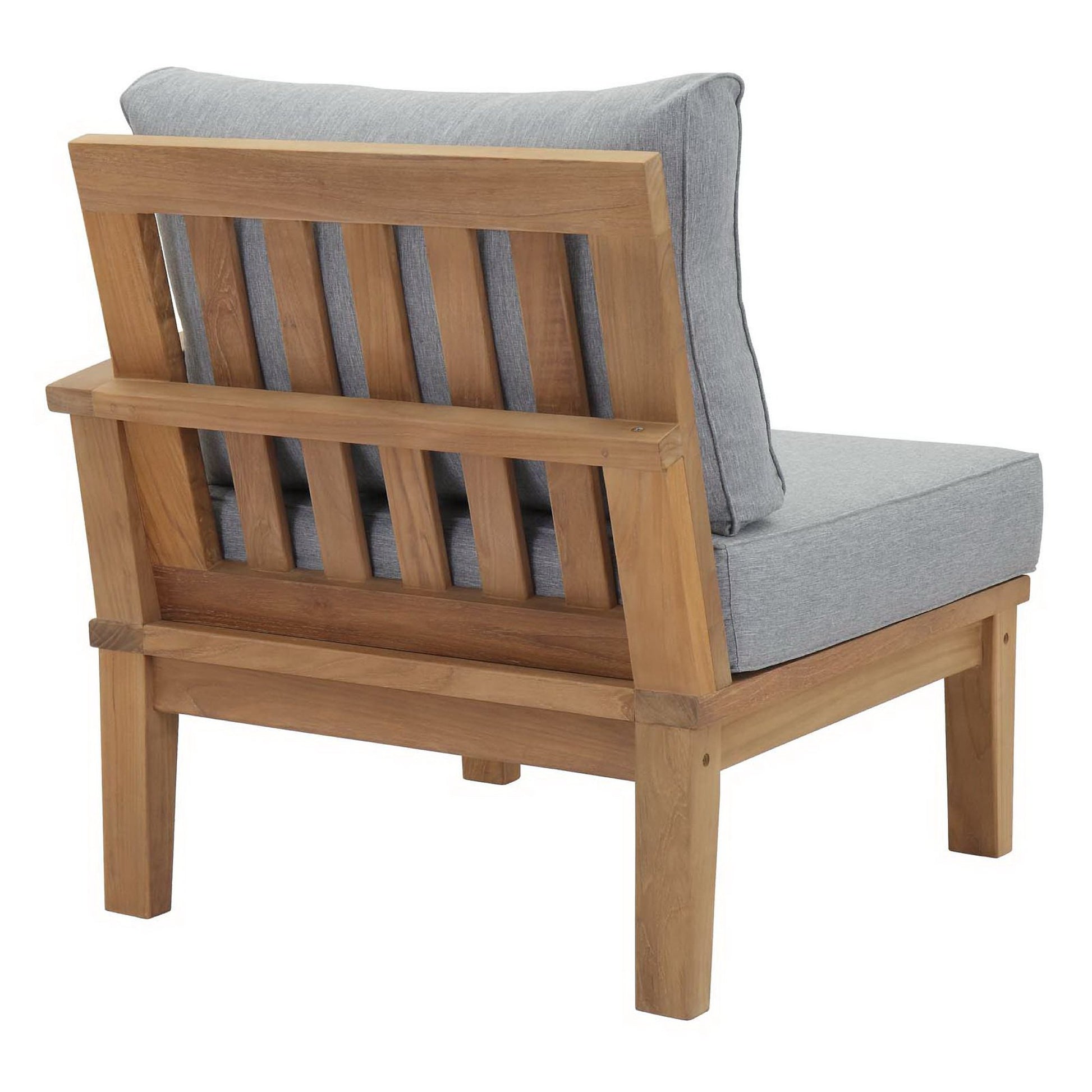 Marina Outdoor Patio Teak Right-Facing Sofa - Natural White